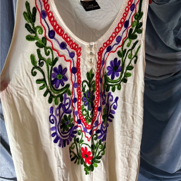 Vintage Boho embroidered dress size large - Picture 3 of 9